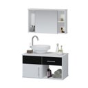 Ver imagem 2 de Conjunto Gabinete para Banheiro com Cuba e Espelheira Stilo Branco/Preto