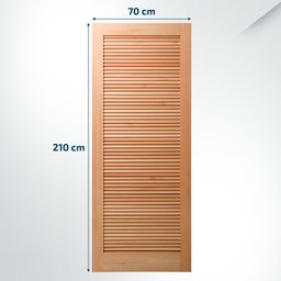 Folha de Porta Maciça 210x70cm Eucalipto PM09 Veneziana Cruzeiro Portas - 2