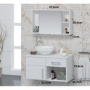 Ver imagem 2 de Conjunto Gabinete para Banheiro com Cuba e Espelheira Stilo Branco
