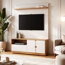 Ver imagem 1 de Estante Home para Tv 55 Polegadas e Nicho Monza Bege Cinamomo/Off White