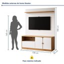 Ver imagem 4 de Estante Home para Tv 55 Polegadas e Nicho Monza Bege Cinamomo/Off White
