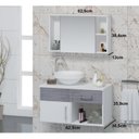 Ver imagem 2 de Conjunto Gabinete para Banheiro com Cuba e Espelheira Stilo