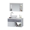 Ver imagem 3 de Conjunto Gabinete para Banheiro com Cuba e Espelheira Stilo Branco/Rovere