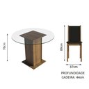 Ver imagem 5 de Conjunto Sala de Jantar Madesa Nanda Mesa Tampo de Vidro Redondo 4 Cadeiras - Rustic/preto