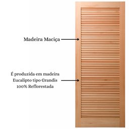 Folha de Porta Maciça em Eucalipto Acabamento Natural 210x80cm PM09 Veneziana Cruzeiro Portas Marrom - 5 Folha de Porta Maciça em Eucalipto Acabamento Natural 210x80cm PM09 Veneziana Cruzeiro Portas Marrom - 5