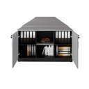 Ver imagem 4 de Plataforma Trabalho 1,20m P/ 6 Pessoas com Armário F5 Office Cor:cinza Sagrado com Preto