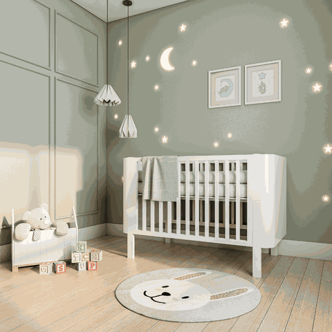 Tapete Quarto Infantil Coelho Anti-derrapante e Anti-alérgico