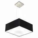 Ver imagem 1 de Lustre Pendente Quadrado Vivare Md-4194 Cúpula em Tecido 12/40x40cm - Bivolt - Preto - Bivolt