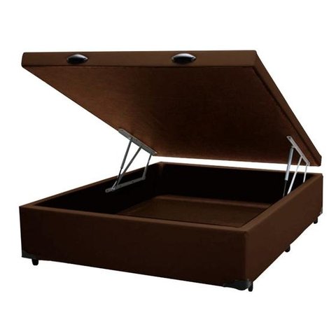 Base Box Baú Casal Sintético Marrom