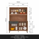 Ver imagem 3 de Armário Kit de Cozinha Emily Retro 6 Portas Carvalho/grafite - Móveis Arapongas