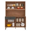 Ver imagem 2 de Armário Kit de Cozinha Emily Retro 6 Portas Carvalho/grafite - Móveis Arapongas