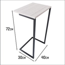 Mesa Apoio Canto Lateral Notebook Sofá Cama Branco Preto - 2