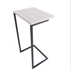 Mesa Apoio Canto Lateral Notebook Sofá Cama Branco Preto