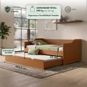 Ver imagem 2 de Bicama Duo Sofá Madeira Cama Auxiliar Solteiro:Castanho Claro