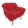 Poltrona Decorativa Estofada Para Recepção Consultório Elisa Suede Vermelho - DL Decor - 1