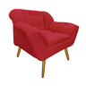 Poltrona Decorativa Estofada Para Recepção Consultório Elisa Suede Vermelho - DL Decor - 2