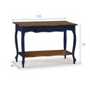 Ver imagem 5 de Aparador para Sala com Pés Luis Xv Gaveta e Prateleira 1019p Linz Móveis - Azul Petróleo/imbuia