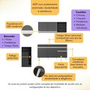 Ver imagem 2 de Armário de Cozinha Compacta com Bancada Americana Veneza Multimóveis Mp2200 Preto/branco