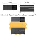 Ver imagem 5 de Armário de Cozinha Compacta com Bancada Americana Veneza Multimóveis Mp2200 Preto/branco