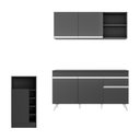 Ver imagem 6 de Armário de Cozinha Compacta com Bancada Americana Veneza Multimóveis Mp2200 Preto/branco