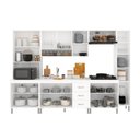 Ver imagem 6 de Armário de Cozinha Modulada Completa Viena 15 Portas 3 Gavetas 295cm Branco Fidelita Móveis