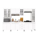 Ver imagem 3 de Armário de Cozinha Modulada Completa Viena 15 Portas 3 Gavetas 295cm Branco Fidelita Móveis