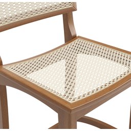 Conjunto Bistro Caribe com 2 Banquetas Karina Pés em Madeira Maciça Premium Sacada Pub Cor Bege - 5