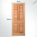 Ver imagem 3 de Folha de Porta Maciça em Eucalipto Acabamento Natural 210x70cm PM44 Hagá Cruzeiro Portas Marrom