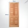Folha de Porta Maciça 210x70cm Eucalipto Pm44 Hagá Cruzeiro Portas - 3