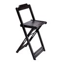 Ver imagem 1 de Cadeira Bistro Alta Dobravel de Madeira - Preto