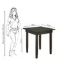 Mesa 4 Lugares Quadrada 70cm Madeira Maciça  - 3