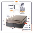 Ver imagem 3 de Conjunto Box Baú King San Diego Cinza 193x203x74 Espuma D33