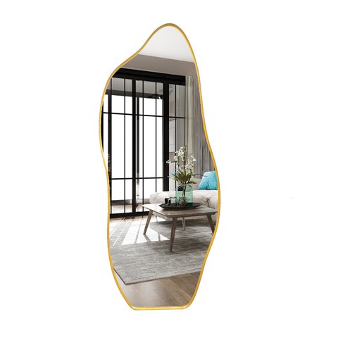 Espelho Decorativo Moldura de Aluminio E06 150 X 60 Orgânico Lapidado Moderno Pinterest Dourado Real