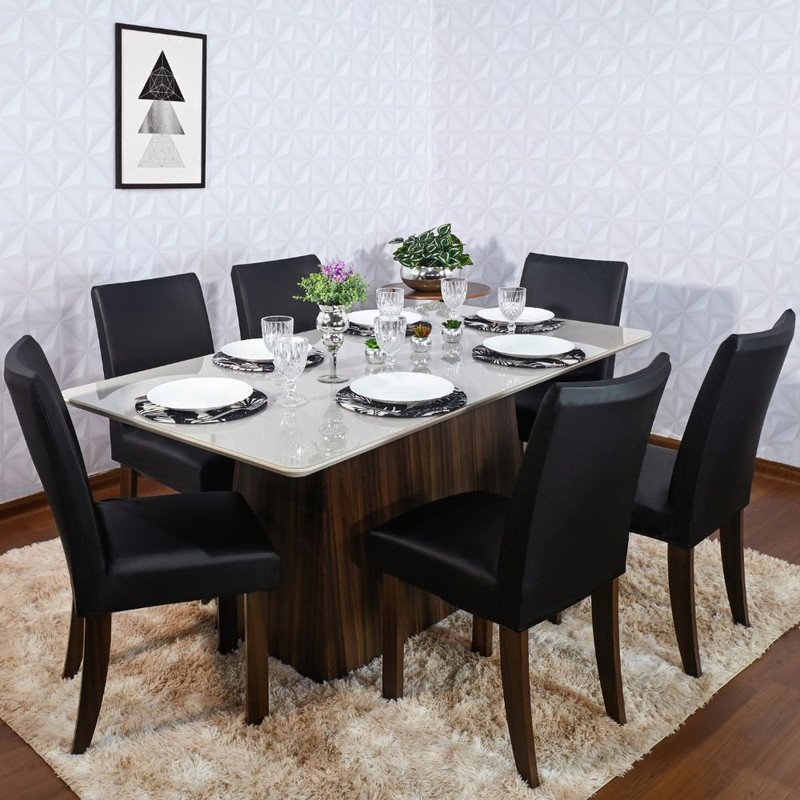 Kit 10 Capa Cadeira Jantar Impermeável Preto Decoração de Mesa - 5