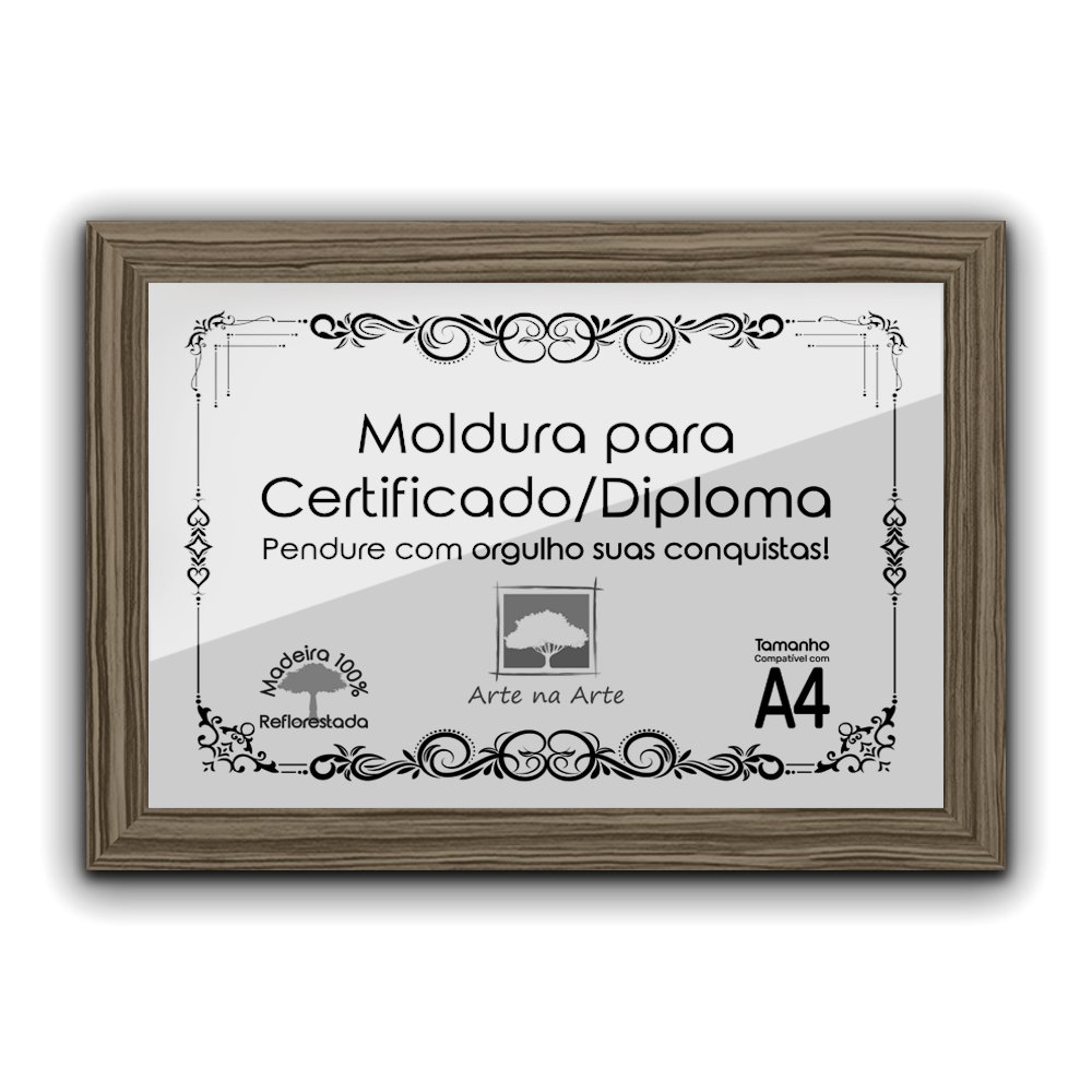 Kit 10 Certificados Diplomas A4 com Tela de Acetato e MDF - Moldura Madeira - 2