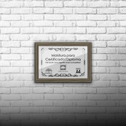 Kit 10 Certificados Diplomas A4 com Tela de Acetato e MDF - Moldura Madeira - 4