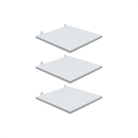 Kit 3 Prateleira Branca 30X30 + Suporte Flutuante Mdf  Organizadora Decoração Cozinha Banheiro Sala