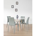 Ver imagem 1 de Conjunto Sala de Jantar Mesa Eiffel 120cm Tampo MDF com 4 Cadeiras Amanda 