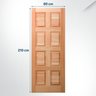 Folha de Porta Maciça 210x80cm Eucalipto PM46 Custom Cruzeiro Portas - 3