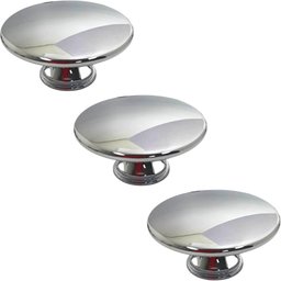 Kit 3 Puxadores 201 Tucson Ponto Cromado para Móveis Armários e Gavetas - 1