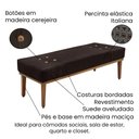 Ver imagem 3 de Recamier Genova 140 Cm Luxo Suede com Madeira Maciça Café