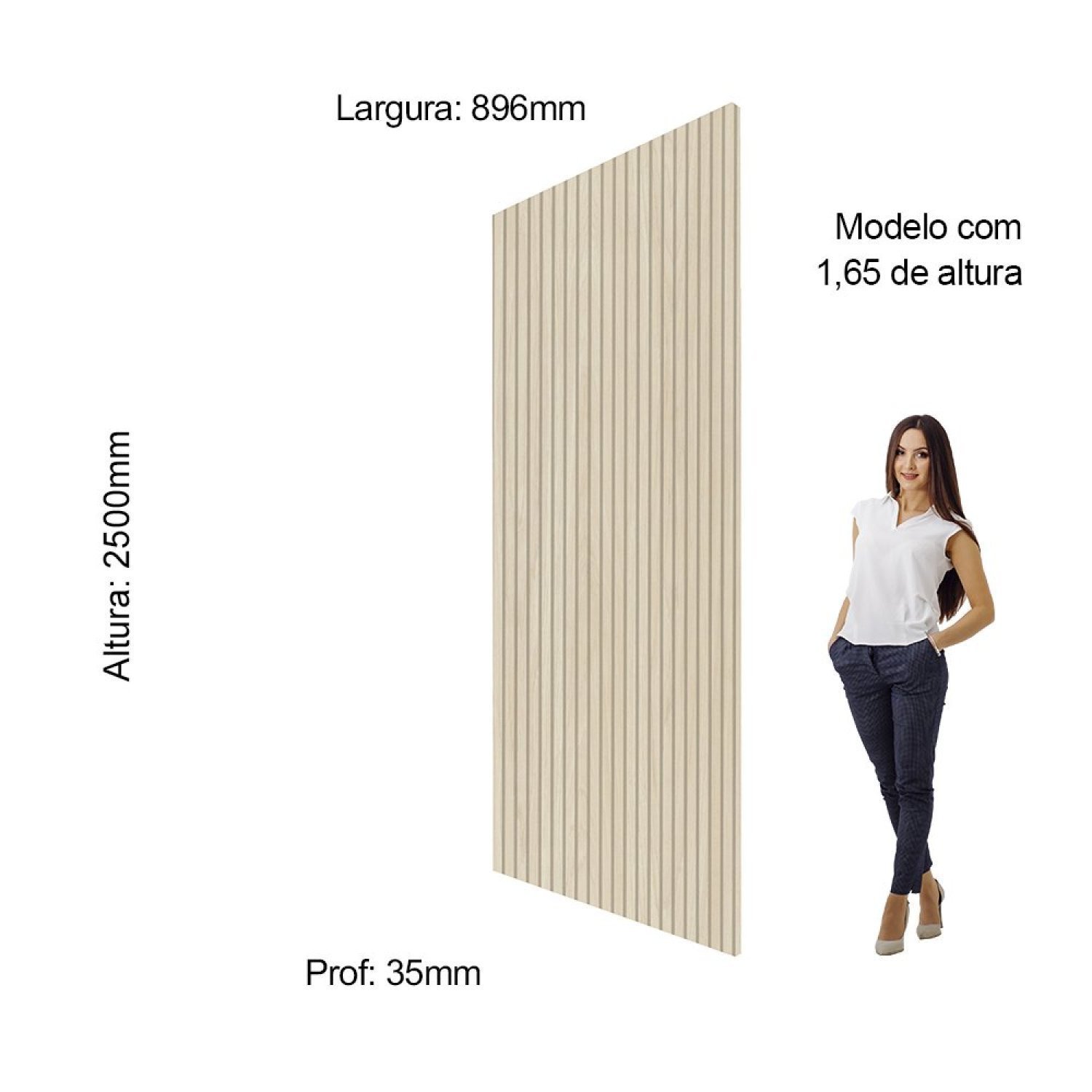 Painel Ripado em Placa 250,5x89,6cm (2,24m²) MDF - 4