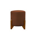 Ver imagem 2 de Puff Principe Thor Tecido Veludo Pes de Madeira:terracota