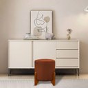 Ver imagem 1 de Puff Principe Thor Tecido Veludo Pes de Madeira:terracota