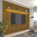 Ver imagem 1 de Painel para TV até 85 Polegadas Impressão Ripada com LED 1 Prateleira 268,8cm Requinte Gelius Móveis