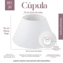 Ver imagem 2 de Cúpula de Abajur 30x15x40cm Tecido Algodão Soquete Nacional Ref 28