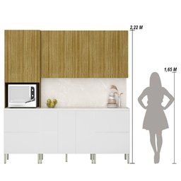 Armário de Cozinha Completa 11 Portas 4 Gavetas com Balcão Art - Freijó/artico/cp Riscatto Freij - 4
