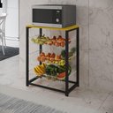 Ver imagem 1 de Fruteira com Suporte para Micro-ondas Barcelona Aço Preto Cesto Cobre Tampo Branco - Cor: Marrom