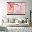 Ver imagem 3 de Quadro Decorativo Moderno Abstrato Rosa com Moldura e Sem Vidro 90X140