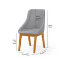 Ver mais imagens de Conjunto Mesa Jantar 1,20m Off-White 4 Cadeira Verona Linho Cinza Luxo